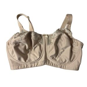 Elila Beige Embroidered Wireless Bra